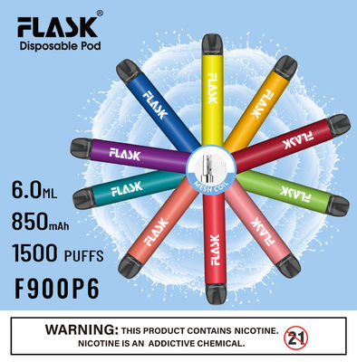 F900 P6 स्मूथ एयरफ्लो डिस्पोजेबल वेप पेन 1500puffs मेश कॉइल