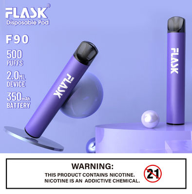 डिस्पोजेबल 2ml इलेक्ट्रॉनिक तरल सिगरेट 350mah Refillable पॉड Vape
