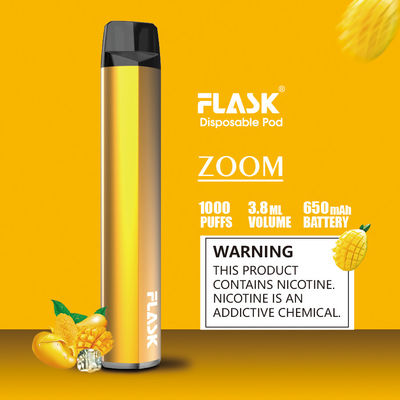 स्लिम बैटरी 1000puffs डिस्पोजेबल पॉड वेपोराइज़र पेन एफडीए स्वीकृत