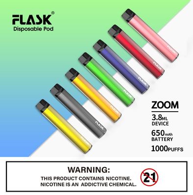 स्लिम बैटरी 1000puffs डिस्पोजेबल पॉड वेपोराइज़र पेन एफडीए स्वीकृत
