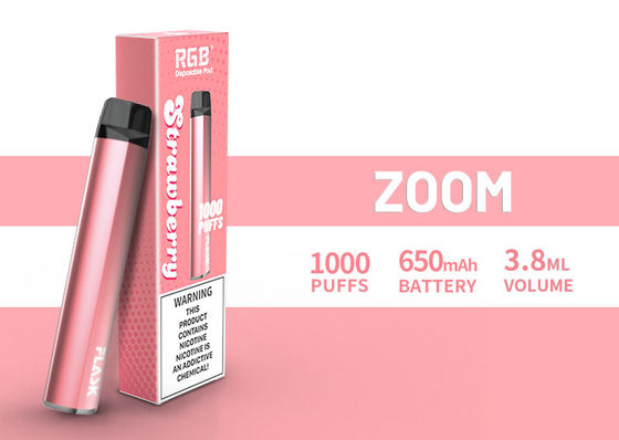 ZOOM डिस्पोजल Vapepen डिवाइस स्थिरता उच्च गुणवत्ता 1000puffs 650mah 304 Stianless Steel