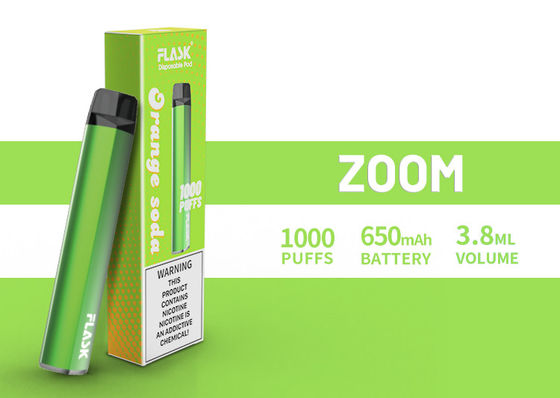ज़ूम डिस्पोजेबल Vapepen vapenation 1000puffs 650Mah कॉटन ऑर्गेनिक