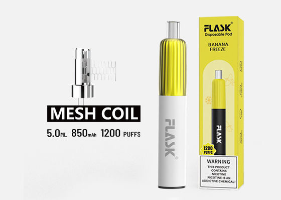 850mAh 2% निकोटीन साल्ट फ्लेवर्ड वेपोराइज़र पेन मेश कॉइल वेप प्री फिल्ड पॉड्स