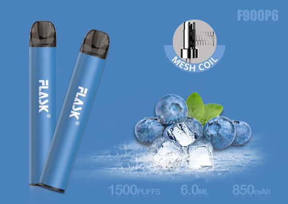 निकोसाल्ट 5% 1500puffs 6.0ml ग्लास ऑयल कार्ट्रिज मेश कॉइल के साथ;