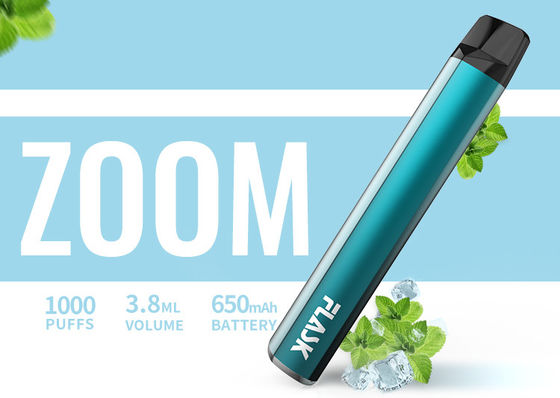 650Mah इलेक्ट्रॉनिक 3.8ml 1000puffs फ्लेवर्ड वेपोराइज़र पेन निकोसाल्ट 1%