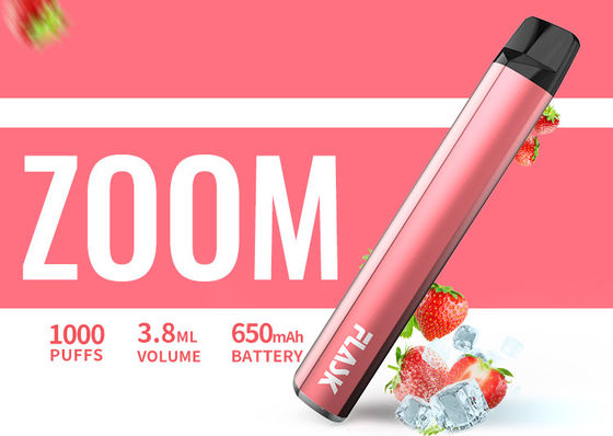 650Mah इलेक्ट्रॉनिक 3.8ml 1000puffs फ्लेवर्ड वेपोराइज़र पेन निकोसाल्ट 1%