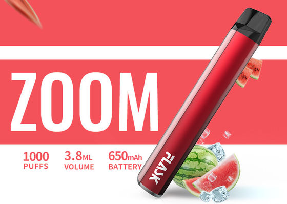 650Mah इलेक्ट्रॉनिक 3.8ml 1000puffs फ्लेवर्ड वेपोराइज़र पेन निकोसाल्ट 1%