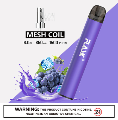 RGBvape SS304 Ecig 1500 पफ डिस्पोजेबल vape डिवाइसेज विथ मेश कॉइल