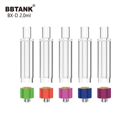 मोटी कैनबिस तेल के लिए BBtank 2.0ml ऑल ग्लास कार्ट्रिज 510 थ्रेड एटमाइज़र;