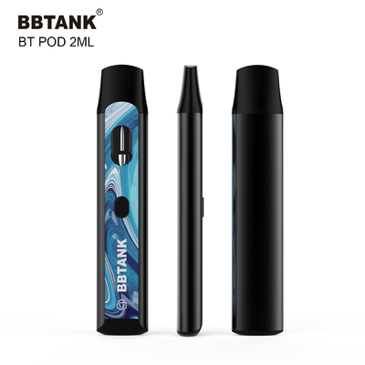 कस्टम THC डिस्पोजेबल Vape डिवाइस 2ml बटन प्रीहीट फंक्शन सिरेमिक कॉइल नो क्लॉगिंग